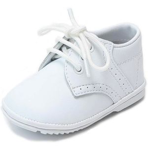L’Amour James Baby White Leather Lace Up Shoe 4C EUC